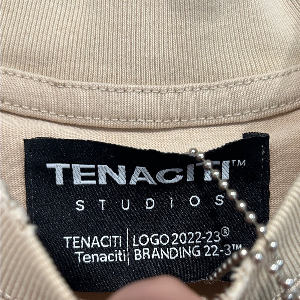 Tenacity distressed Tan Men's short sleeves embroidered T-Shirt small new - Picture 2 of 12